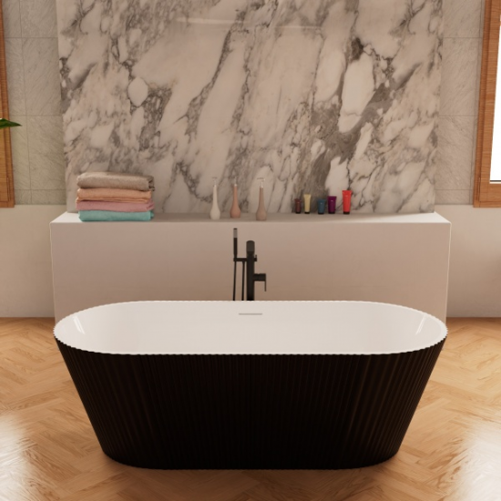 Ванна отдельностоящая Frank F6103 White/Black 170х75 см 