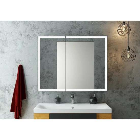 Шкаф с зеркалом Континент Mirror Box LED 1000х800