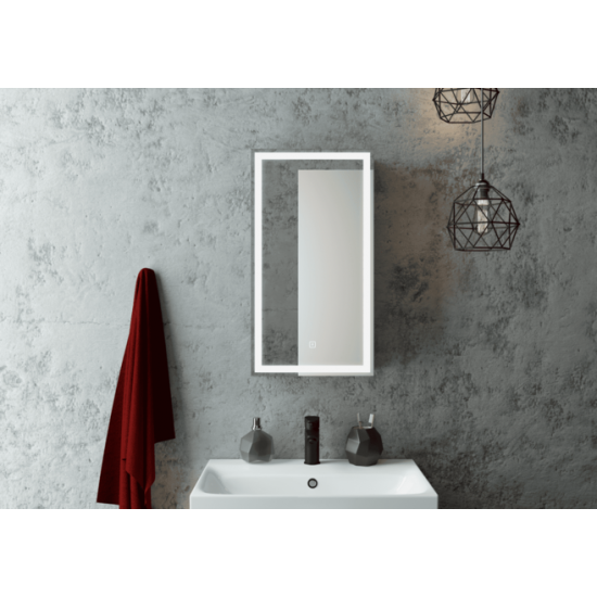Шкаф с зеркалом Континент Mirror Box LED 350x650 левый