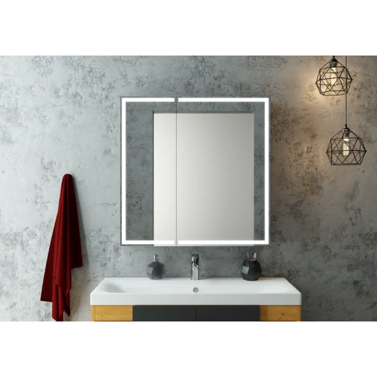 Шкаф с зеркалом Континент Mirror Box LED 800х800