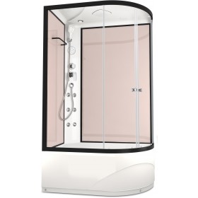 Душевая кабина Domani-Spa Delight 128 High 120x80 прозрачное стекло / розовые стенки с крышей (левая)