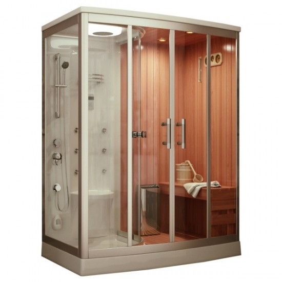 Финская сауна с душевой кабиной FRANK F916R 110х160 см правосторонняя Финская сауна с душевой кабиной FRANK F916R 110х160 см правосторонняя