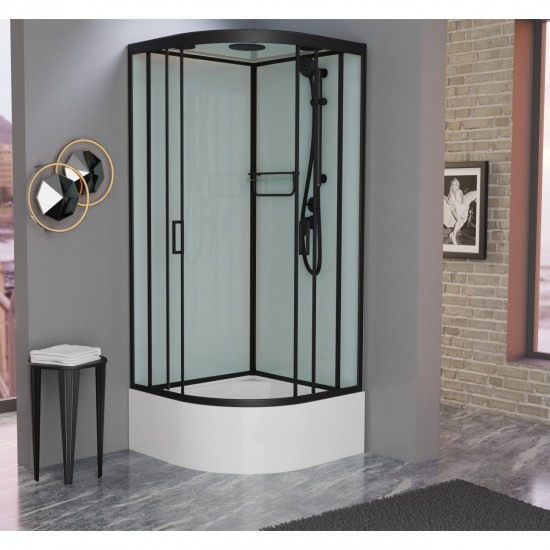 Душевая кабина Frank  F400/1 Black  100х100 см средний поддон