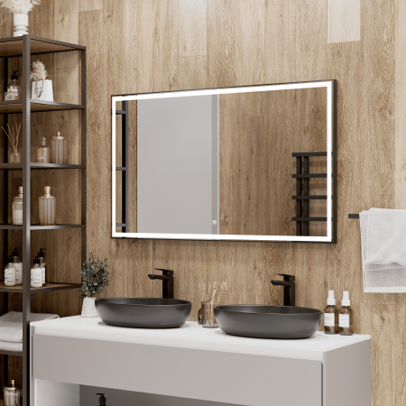 Зеркало Континент Strong Black LED 1200х700