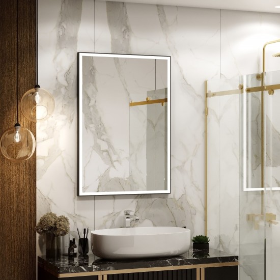 Зеркало Континент Frame Black LED 700х1000