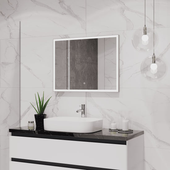 Зеркало Континент Frame Gray LED 800x600
