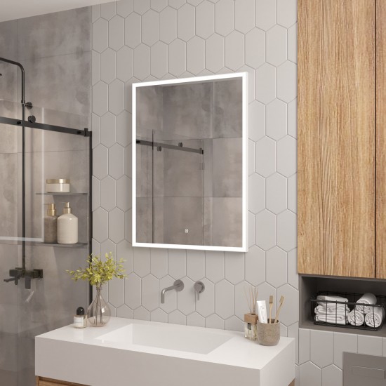 Зеркало Континент Frame White LED 700х1000