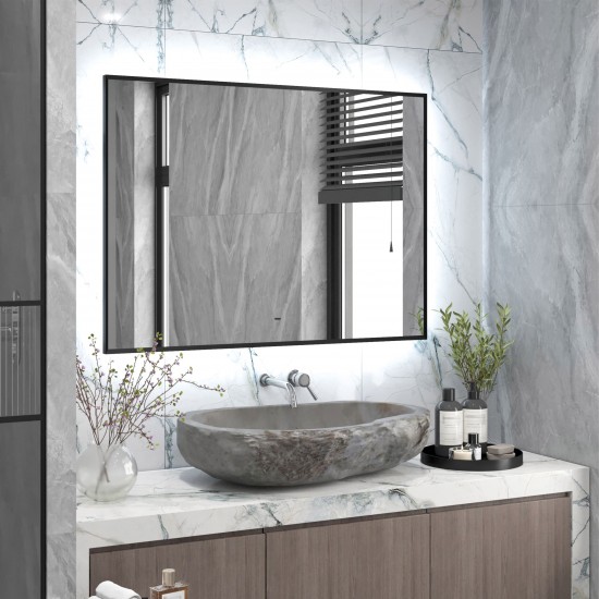 Зеркало Континент Meridian Black LED 1000х700