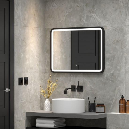 Зеркало Континент Enjoy Black LED 800x600