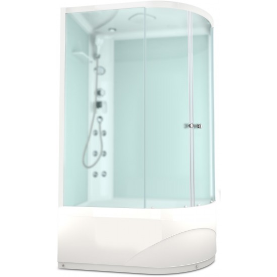 Душевая кабина DOMANI-Spa Delight 128 high L 120x80 сатин матированное стекло / белые стенки с крышей
