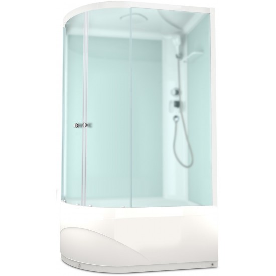 Душевая кабина DOMANI-Spa Delight 128 high L 120x80 сатин матированное стекло / белые стенки с крышей DS01D128RHWM00