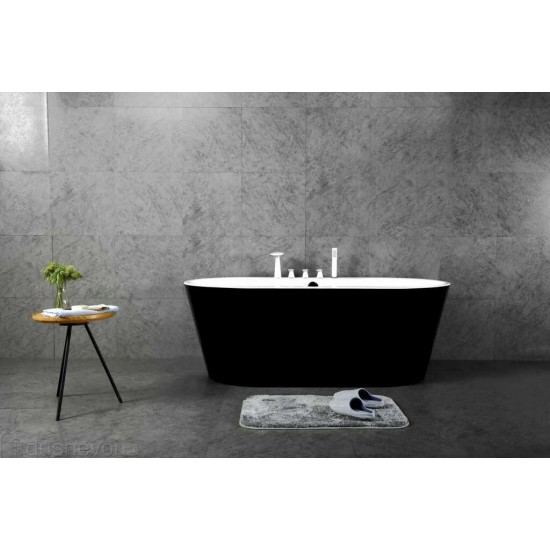 Ванна акриловая Belbagno BB200-1700-800-NERO 150x75 см