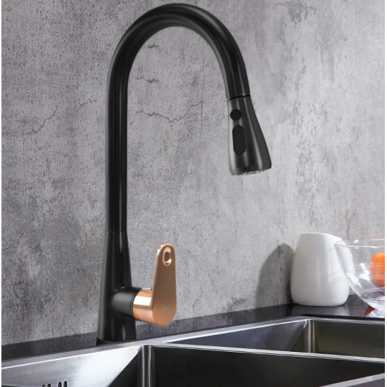 Смеситель для кухни Rea Mild black matt rose gold REA-B4801