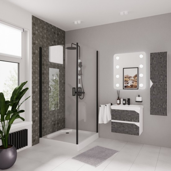 Душевой уголок Niagara Nova NG-6803-08 BLACK 90x90 без поддона прозрачное стекло Душевой уголок Niagara Nova NG-6803-08 BLACK 90x90 без поддона прозрачное стекло