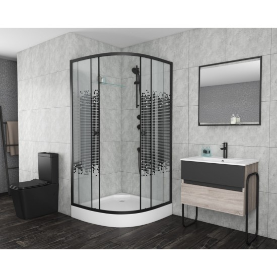 Душевой уголок Niagara Eco NG-007-14 BLACK 90x90 стекло прозрачное с рисунком "Мозаика" Душевой уголок Niagara Eco NG-007-14 BLACK 90x90 стекло прозрачное с рисунком "Мозаика"