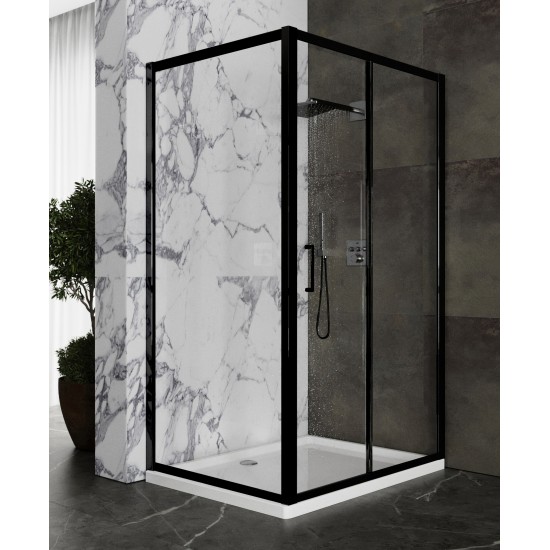 Душевой уголок Roxen Caspia 55060-100B 100x80x195 см черный профиль 