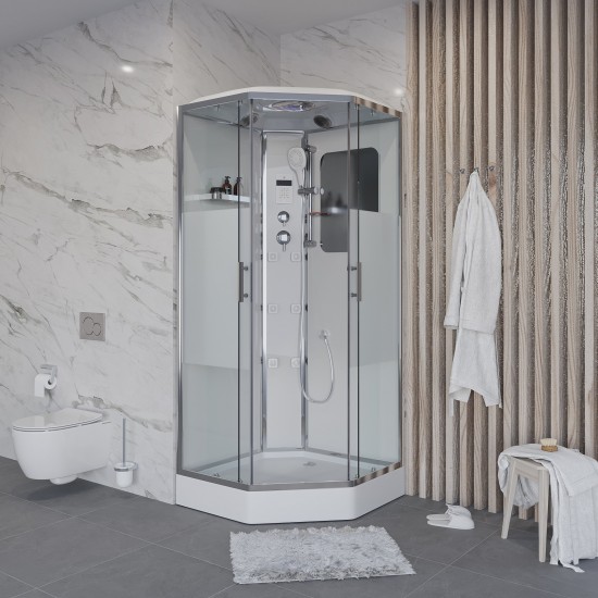 Душевая кабина Niagara Standart NG-306-01 90x90 прозрачное с матовой линией Душевая кабина Niagara Standart NG-306-01 90x90 прозрачное с матовой линией