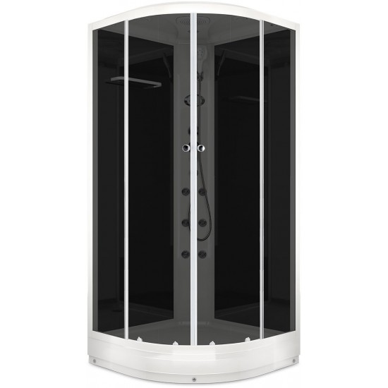 Душевая кабина Domani-Spa Delight 99 90x90 тонированное стекло / черные стенки с крышей с гидромассажем