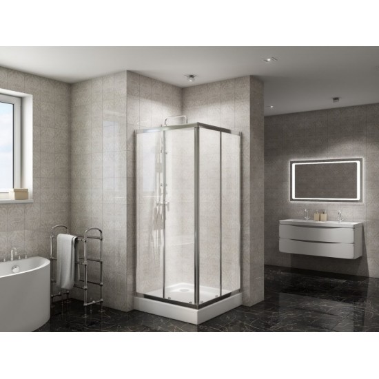 Душевой уголок Belbagno DUE-A-2-90-P-Cr 90х90 см стекло матовое