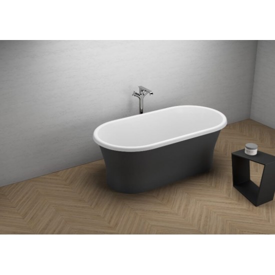Ванна акриловая Polimat AMONA 150x75 отдельностоящая, черный матовый