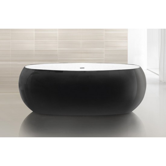 Ванна акриловая Belbagno BB18-NERO/BIA 180x90