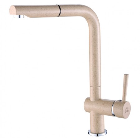 Смеситель для кухонной мойки Laveo Luna BLZ_469D с выдвижным изливом бежевый