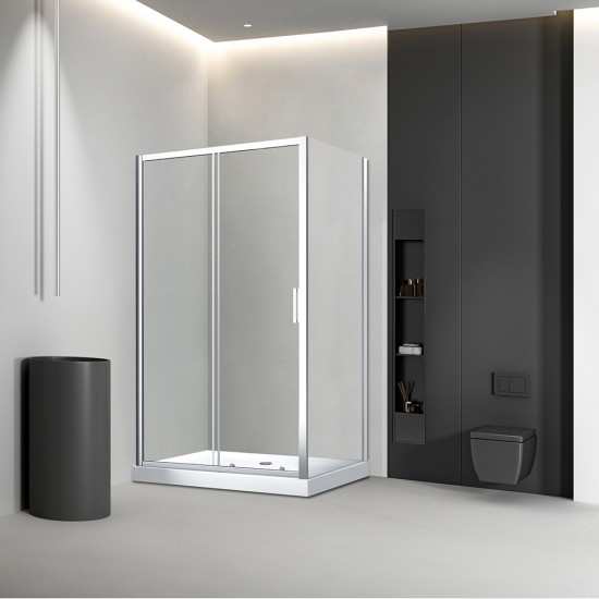 Душевой уголок Veconi RV046-160100PR-01-19C1 160x100 стекла прозрачные, профиль хром