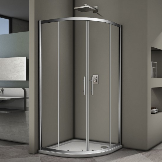 Душевой уголок Veconi RV07-100PL-01-19C3 100x100 стекла прозрачные, профиль хром