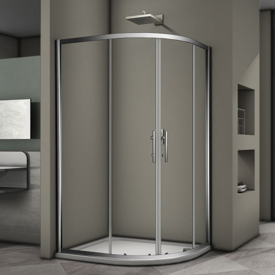 Душевой уголок Veconi RV08-10080A-01-19C3 100x80 стекла прозрачные, профиль хром