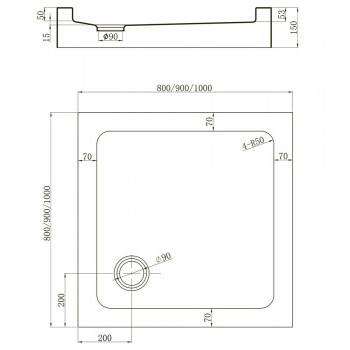Душевой поддон TZ52-80-C5 80x80