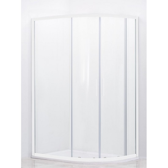 Душевой уголок Cezares RELAX-RH-2-120/90-C-Bi (120x90)х185 см стекло прозрачное, профиль белый