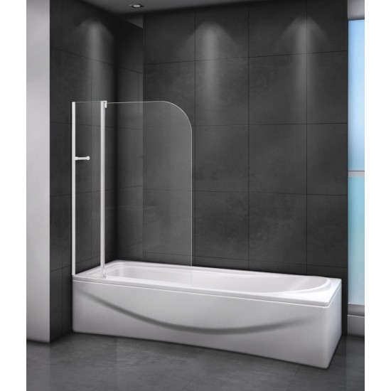 Шторка на ванну Cezares RELAX-V-11-100/140-P-Bi-L 100х140 стекло матовое, профиль серый