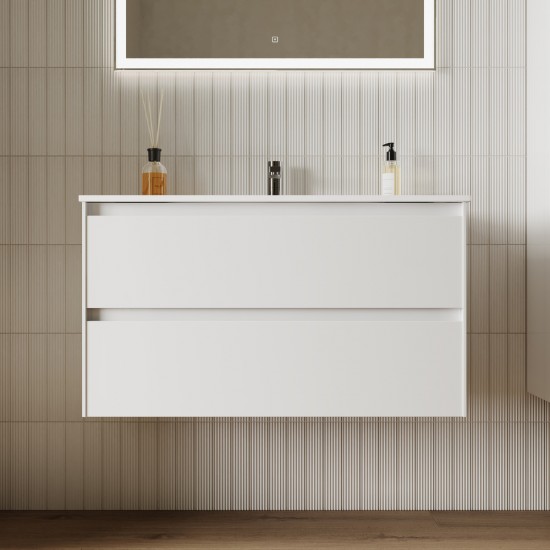 Тумба под умывальник SANCOS Cento CN90W 90 см  белый глянец