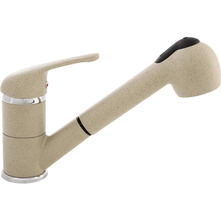 Смеситель для кухонной мойки Laveo Daga BLG_469D с выдвижным изливом бежевый