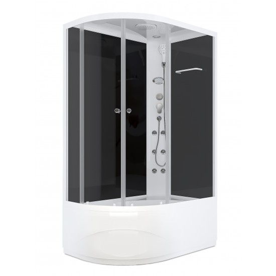 Душевая кабина DOMANI-Spa Delight 128 high L 120x80 тонированное стекло / черные стенки с крышей DS01D128LHBT10