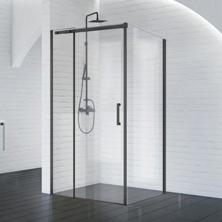 Душевой уголок Belbagno ACQUA-AH-1-120/90-C-NERO 120x90 стекла прозрачные профиль черный 