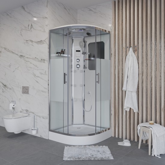 Душевая кабина Niagara Standart NG-301-01 90x90 стекло прозрачное с матовой линией Душевая кабина Niagara Standart NG-301-01 90x90 стекло прозрачное с матовой линией