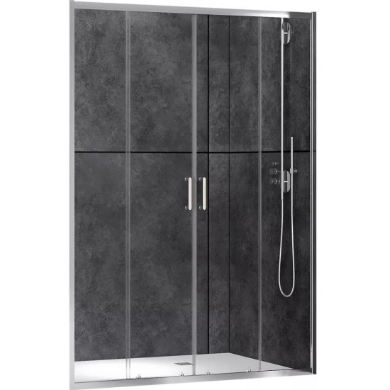 Душевые двери ABBER Schwarzer Diamant AG33150 150x190 прозрачное стекло / профиль хром