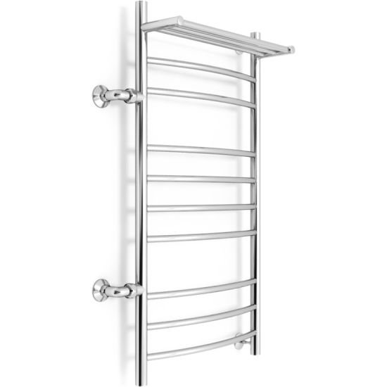 Полотенцесушитель Zorg Varta Plus 500/1000 L500 50x100 с полкой, боковое подключение слева, хром