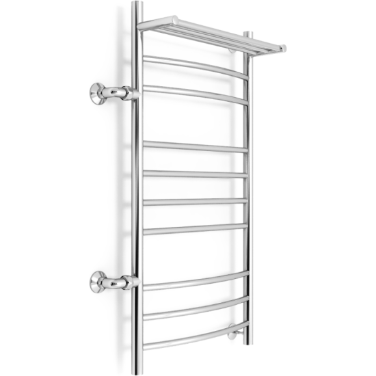 Полотенцесушитель Zorg Serena Plus 500/1000 L500 50x100 с полкой, боковое подключение слева, хром