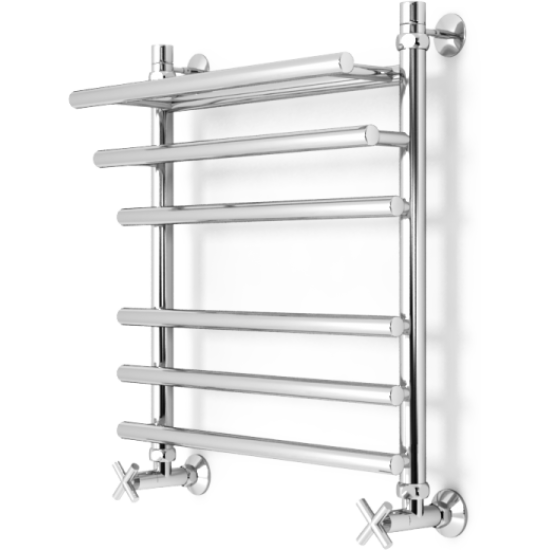 Полотенцесушитель Zorg Platinum Plus 500/600 50x60 с полкой, нижнее подключение, хром