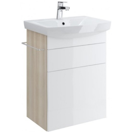 Тумба с умывальником Cersanit Smart + Carina 50 (белый)