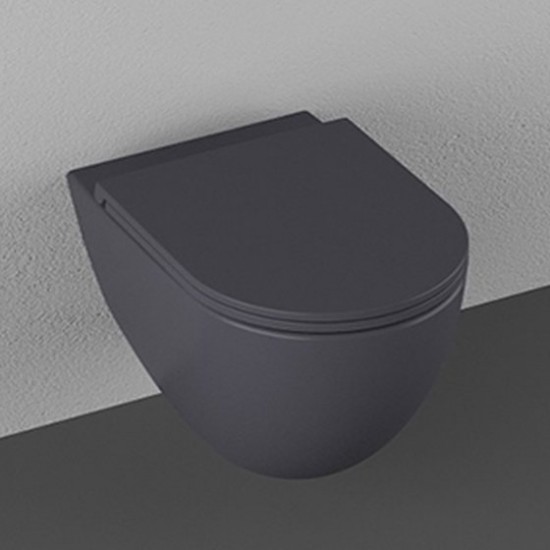 Унитаз подвесной Isvea Infinity Clearim Plus 10NF02001A 36,5x53 безободковый, сиденье Duroplast с системой микролифт, антрацит Унитаз подвесной Isvea Infinity Clearim Plus 10NF02001A 36,5x53 безободковый, сиденье Duroplast с системой микролифт, антрацит