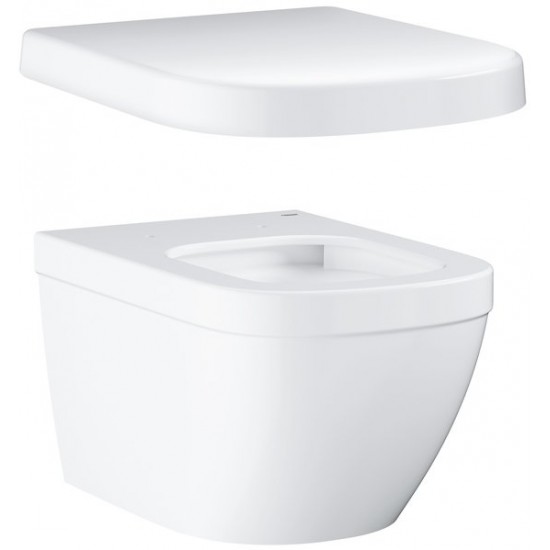 Унитаз Grohe Euro Ceramic 39328000 54x37,4 подвесной + сиденье с крышкой пневмо 39330001