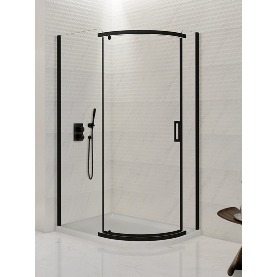 Душевой уголок New Trendy NEW KOMFORT BLACK 120x85 стекло прозрачное