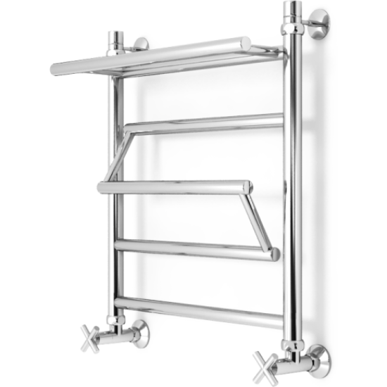 Полотенцесушитель Zorg Vitra Plus 500/600 50x60 с полкой, нижнее подключение, хром