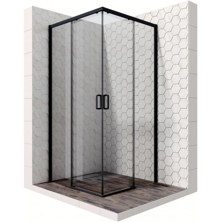 Душевой уголок Ambassador Queen Black 11011203 квадратный 90x90x200 (прозрачное стекло / профиль черный)