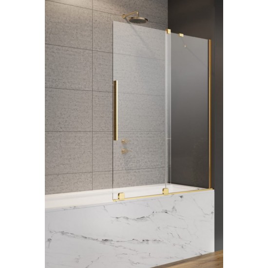 Шторка на ванну Radaway Furo Gold PND II 100L 100x150 стекло прозрачное, профиль золото (левая)