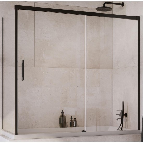 Шторка на ванну Radaway Idea Black PN DWJ+S 140 L+S 80R стекло прозрачное