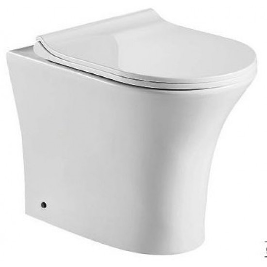 Унитаз приставной Ceramalux 217D 52x34 безободковый, сиденье Duroplast, SoftClose